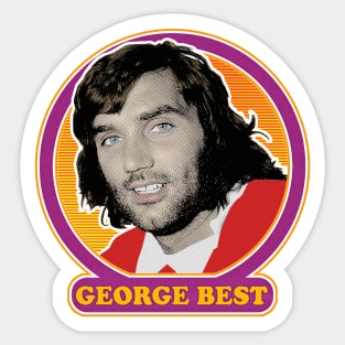 George Best // Retro Style Fan Art Design Sticker